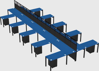 Shared l-shape cubicle