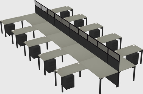 Shared l-shape cubicle