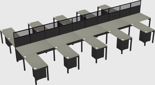Shared l-shape cubicle