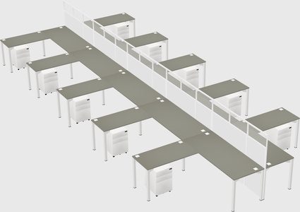 Shared l-shape cubicle