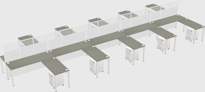 Shared l-shape cubicle