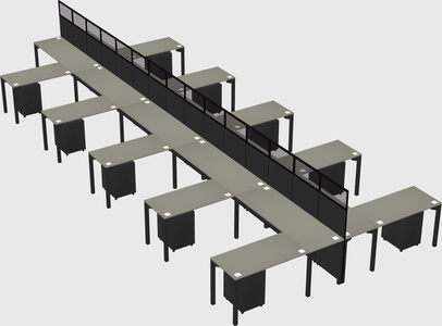 Shared l-shape cubicle