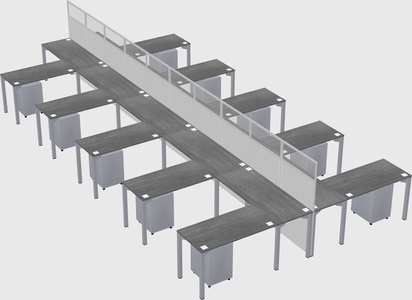 Shared l-shape cubicle
