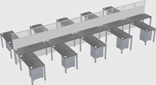 Shared l-shape cubicle