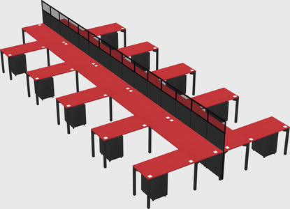 Shared l-shape cubicle