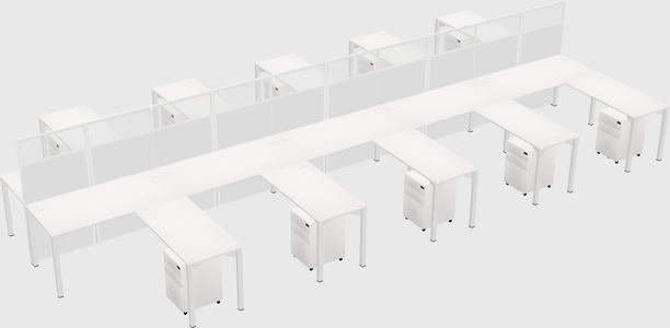 Shared l-shape cubicle