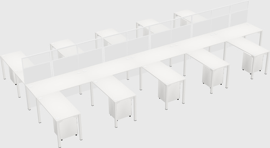 Shared l-shape cubicle