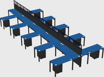 Shared l-shape cubicle