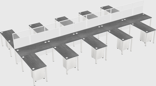 Shared l-shape cubicle