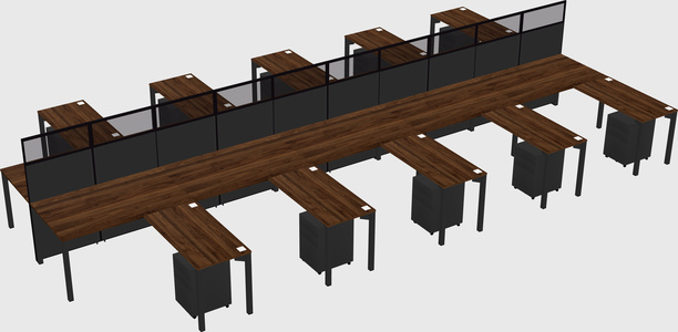 Shared l-shape cubicle