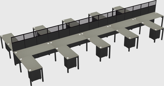 Shared l-shape cubicle