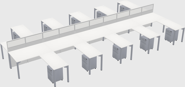 Shared l-shape cubicle