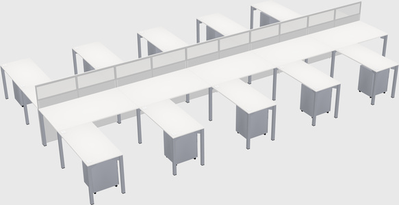 Shared l-shape cubicle