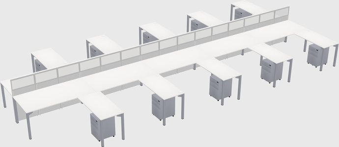 Shared l-shape cubicle