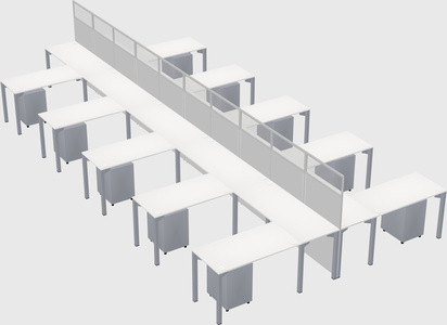 Shared l-shape cubicle