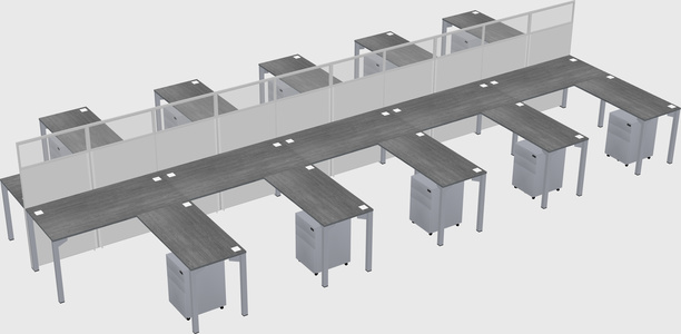 Shared l-shape cubicle