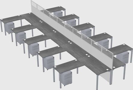 Shared l-shape cubicle