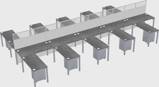 Shared l-shape cubicle