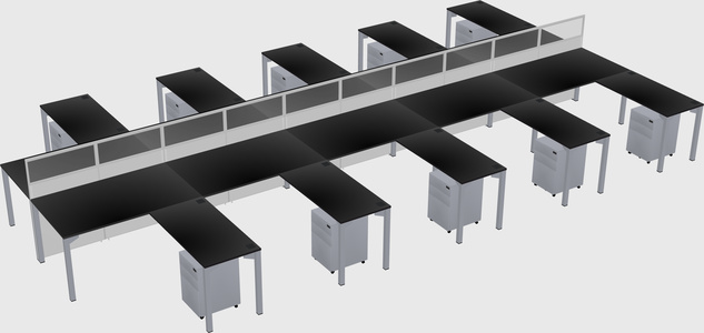 Shared l-shape cubicle