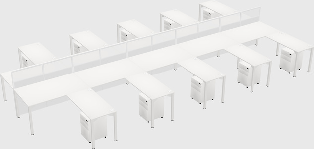 Shared l-shape cubicle