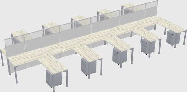 Shared l-shape cubicle