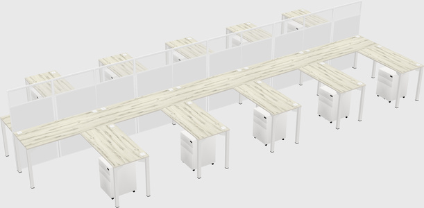 Shared l-shape cubicle