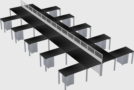 Shared l-shape cubicle
