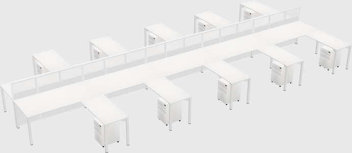Shared l-shape cubicle