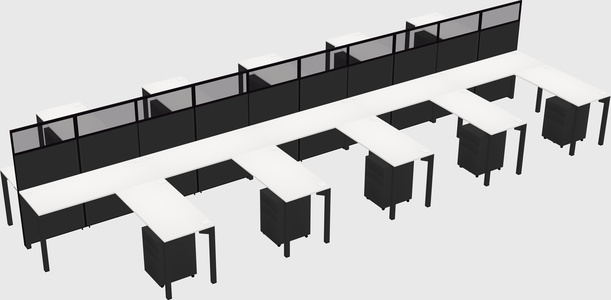 Shared l-shape cubicle