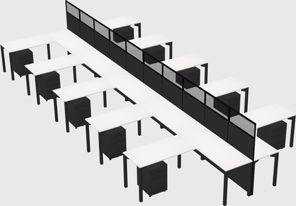 Shared l-shape cubicle
