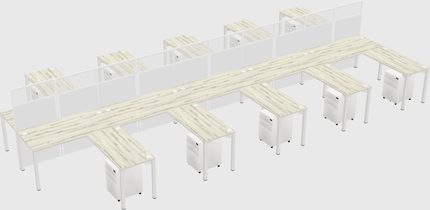Shared l-shape cubicle