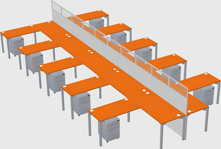 Shared l-shape cubicle