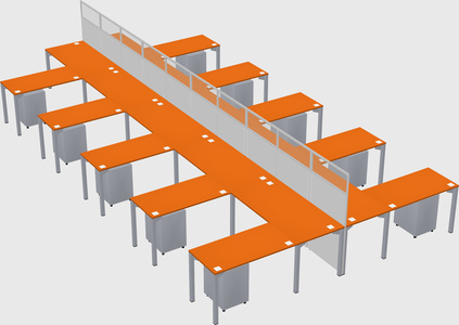 Shared l-shape cubicle