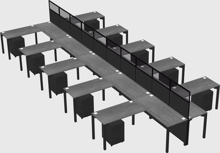 Shared l-shape cubicle