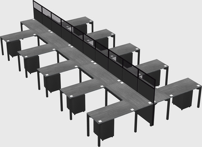 Shared l-shape cubicle