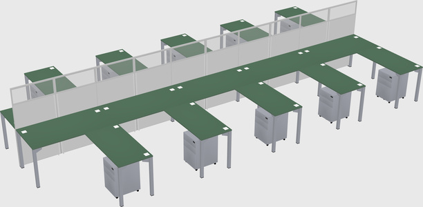 Shared l-shape cubicle