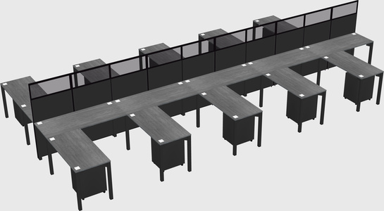 Shared l-shape cubicle