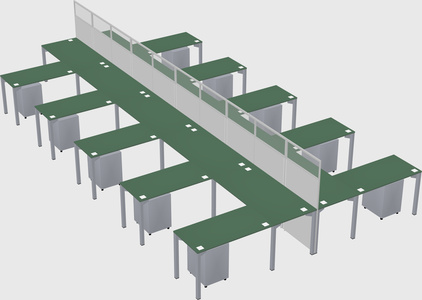 Shared l-shape cubicle