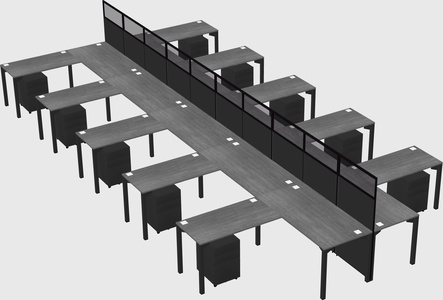 Shared l-shape cubicle