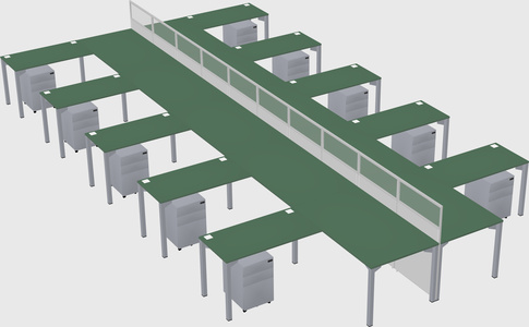 Shared l-shape cubicle