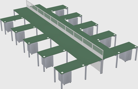 Shared l-shape cubicle