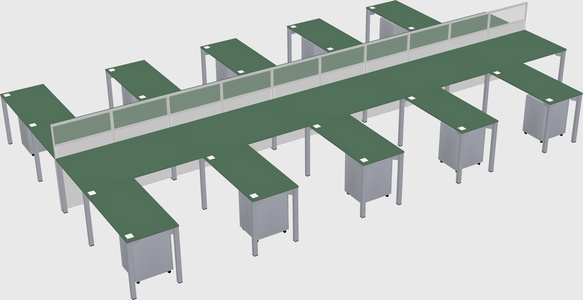 Shared l-shape cubicle