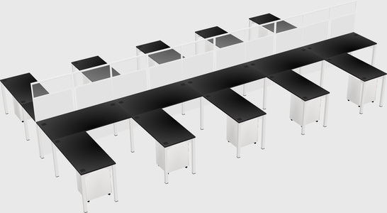 Shared l-shape cubicle