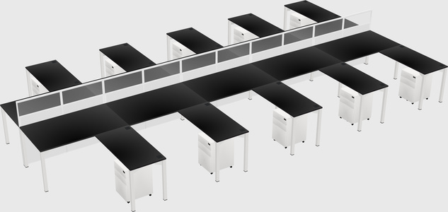 Shared l-shape cubicle