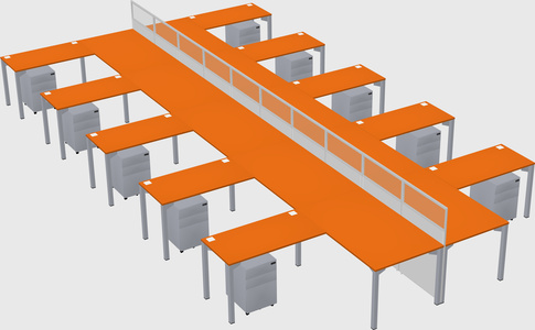Shared l-shape cubicle