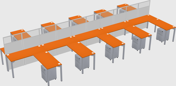 Shared l-shape cubicle