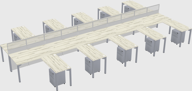 Shared l-shape cubicle