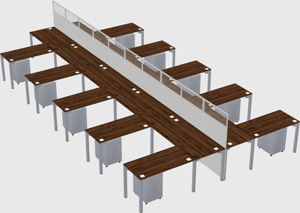 Shared l-shape cubicle