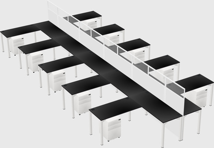Shared l-shape cubicle