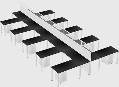 Shared l-shape cubicle